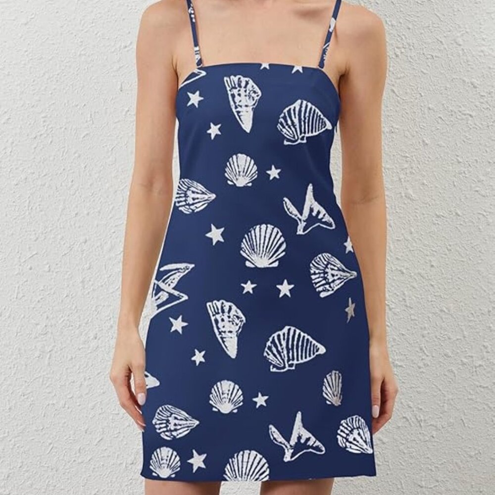 Women's ocean print short dress